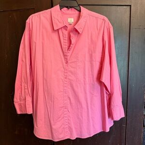 a new day Pink Casual Button Down Shirt